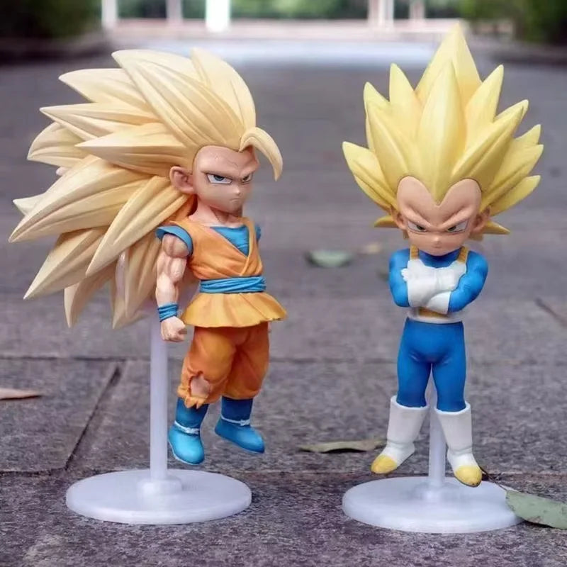 Q Version Dragon Ball SSJ3 Vegeta Figure 21cm/ 8.27inch Super Saiyan 3 Goku Action Figures Collection Model Toys Christmas Gifts