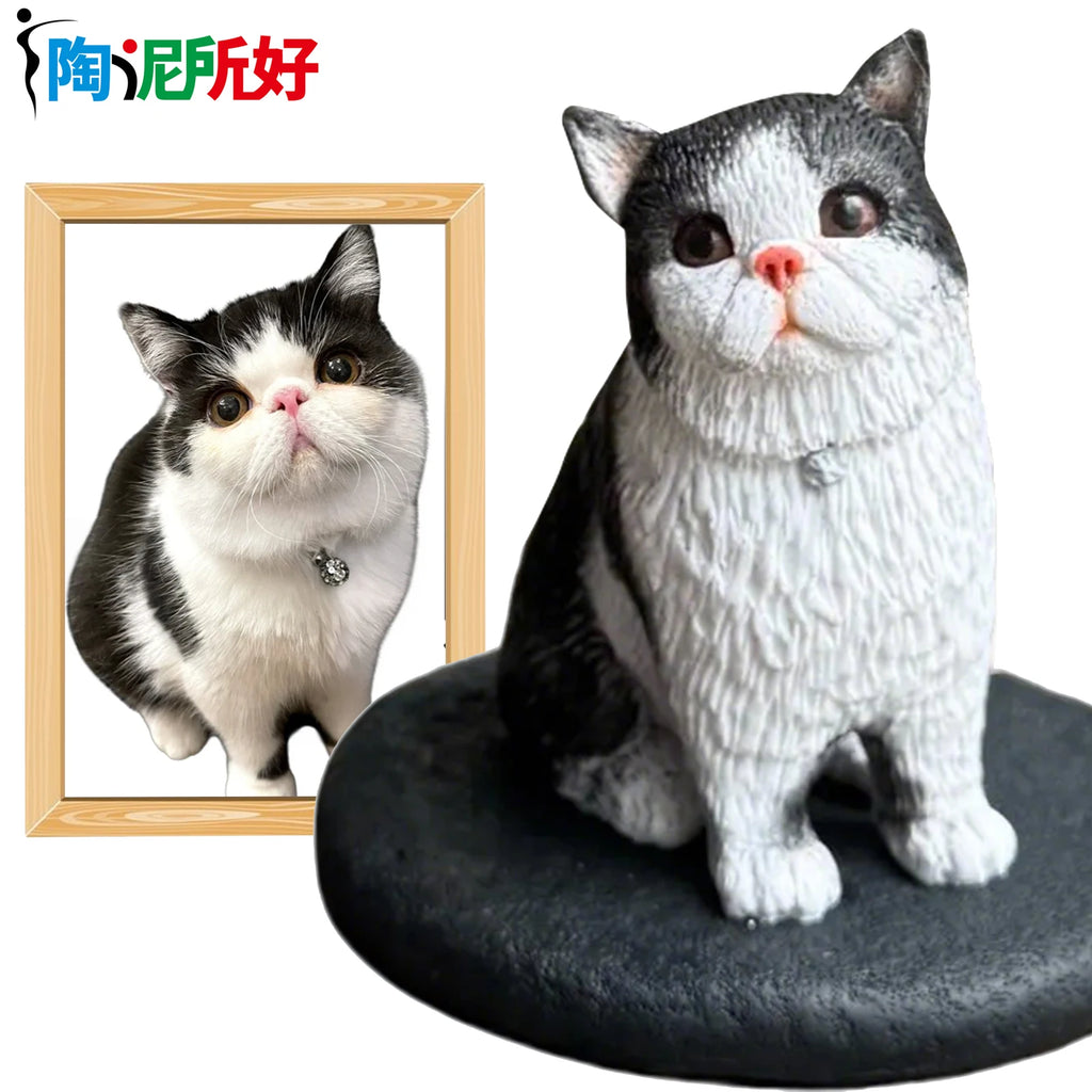 Custom Handmade Pet Bobblehead Figurines, Personalized Clay Dolls 3d Statue Sculpture from your photo, Cat and dog model design