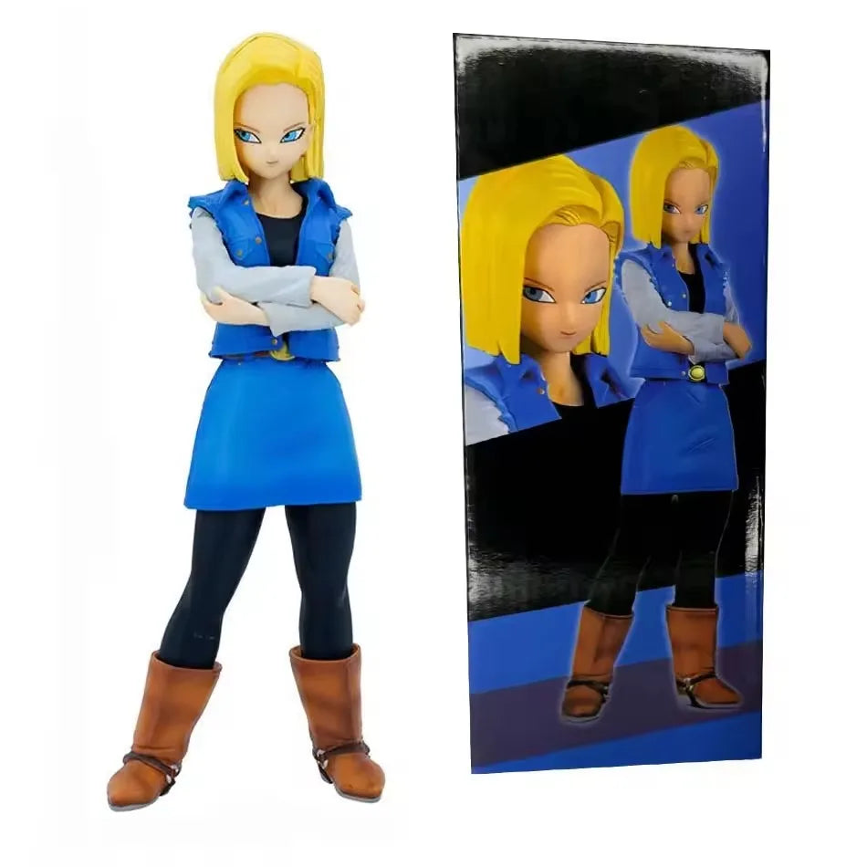 24CM Anime Dragon Ball Z Android 17 18 Figure Android 18 PVC Action Figures Collection Model Toys for Children Christmas Gift’s