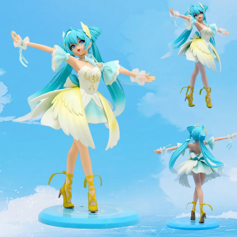 New Noble and Elegant Swan Ballet Hatsune Miku Pvc Character Model Ornament Animation Collector Statue Desktop Decoration
