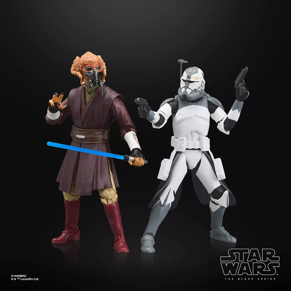 Original NEW Hasbro STAR WARS The Black Series Plo Koon & Clone Commander Wolffe 2-Pack 15cm Anime Figure Action Model Toy Gifts