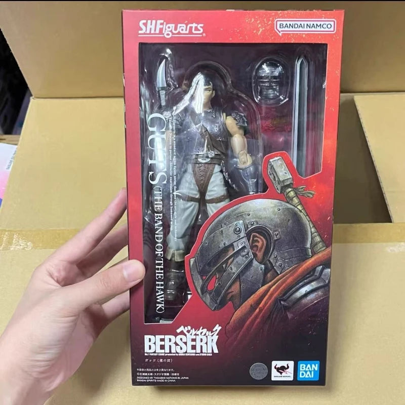 Original Bandai Anime Figure Berserk Guts S.H. Figuarts Action Figurine SHF Toys Model Collector Doll 16CM