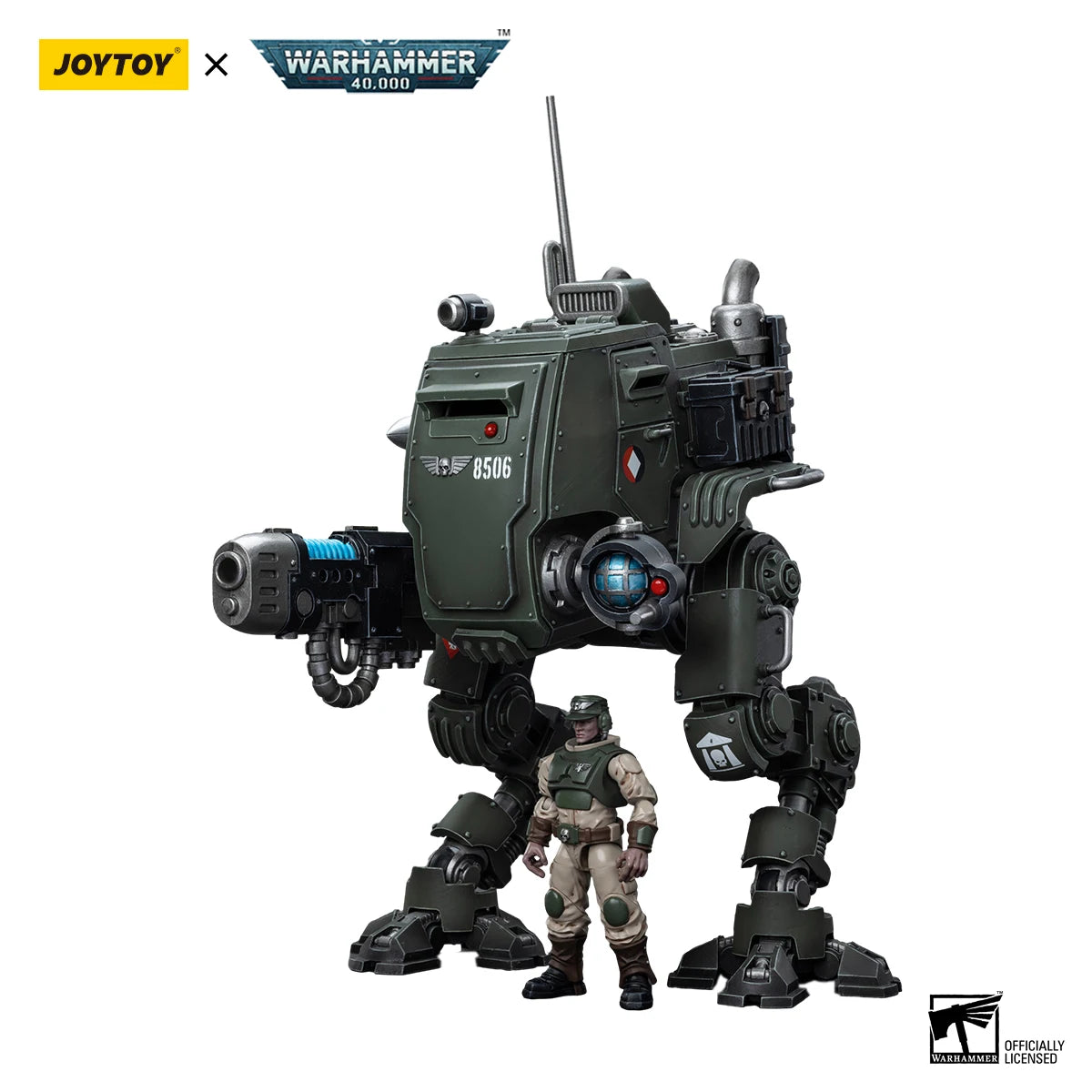 [IN-STOCK] JOYTOY Warhammer 40k 1/18 Action Figure Astra Militarum Cadian Armoured Sentinel Anime Military Model