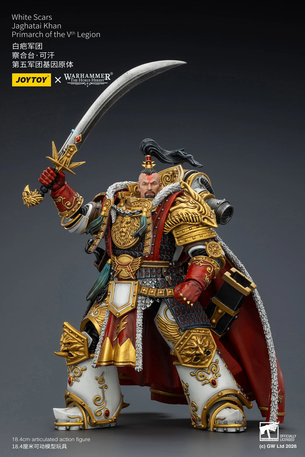 【Pre-sale】JOYTOY Warhammer40K The Horus Heresy White Scars Jaghatai Khan Primarch of The Vth Legion 1/18 Action Figure Toy