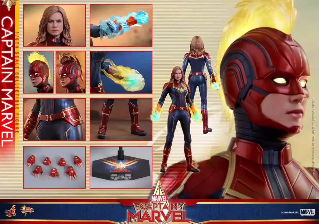 Original Hot Toys MARVEL Avengers 4: Captain Marvel MMS521 MMS522 Anime Figure Collection Toys Models