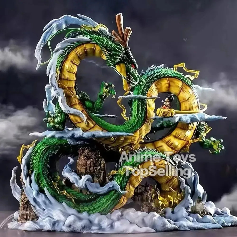 23cm/9.05in Anime Dragon Ball Z Figure Shenron Goku And Shenron Action Figure Model Pvc Statue Doll Collection Toy Gifts