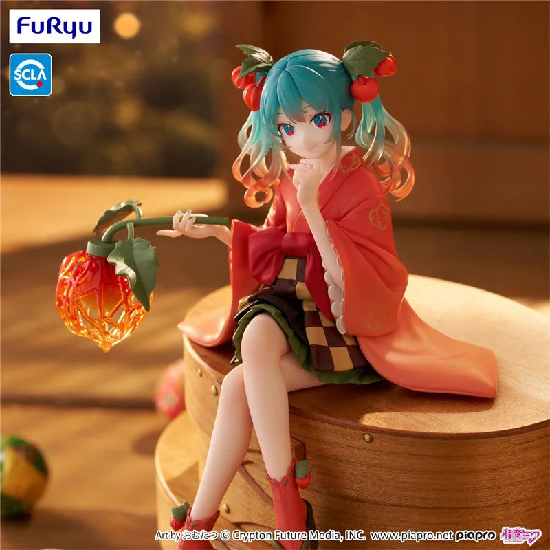 FuRyu Genuine 15Cm Noodle Stopper Flower Fairy Hatsune Miku ほおずきAction Figure Toys For Kids Gift Collectible Model Ornaments