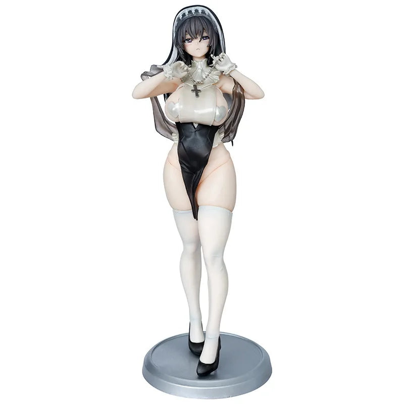 Hot 28cm Prayer Nun Anime Pvcaction Figure Model Toy Beautiful Girl Figurine Gk Desktop Decorative Ornaments For Boys Gift