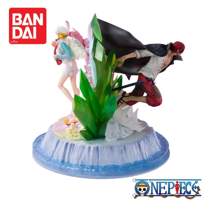 In Stock Original Bandai One Piece Shanks and Uta Figurine 100% Genuine Collectible Anime Merchandise Boys Favorite Gift Model