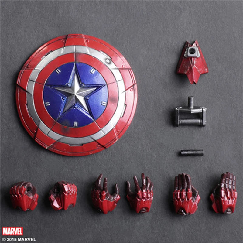 Play Arts Captain America Actionfigur Bewegliche Marvel Collection Avengers Modellspielzeug