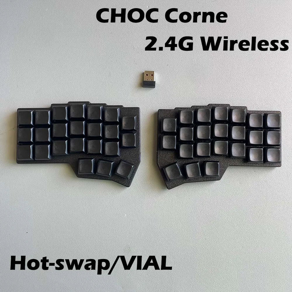 CHOC CORNE V4.1 Low Profile Ultrathin Split Mechanical Keyboard Hot-swap Kaih V1/V2 Switch 2.4G Wireless VIAL Programmable