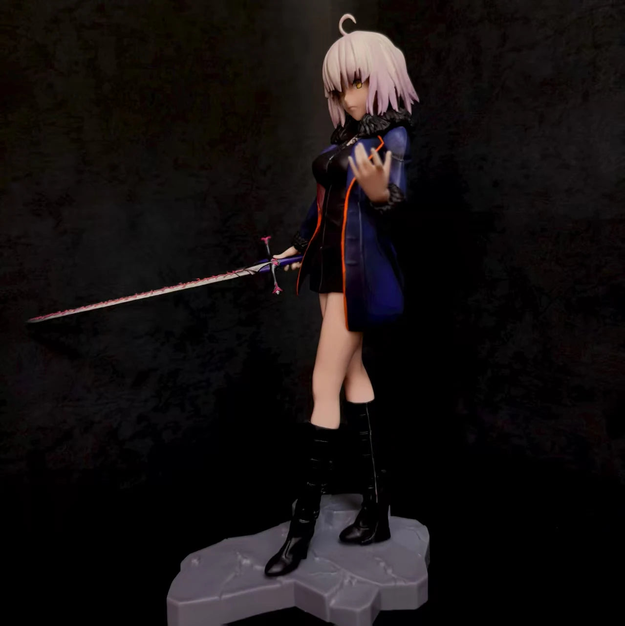 26cm Fate Grandorder Black Joan Of Arc Casual Clothes Cute Anime Action Figurines Model Kit Desktop Ornament Collection Toy Gift