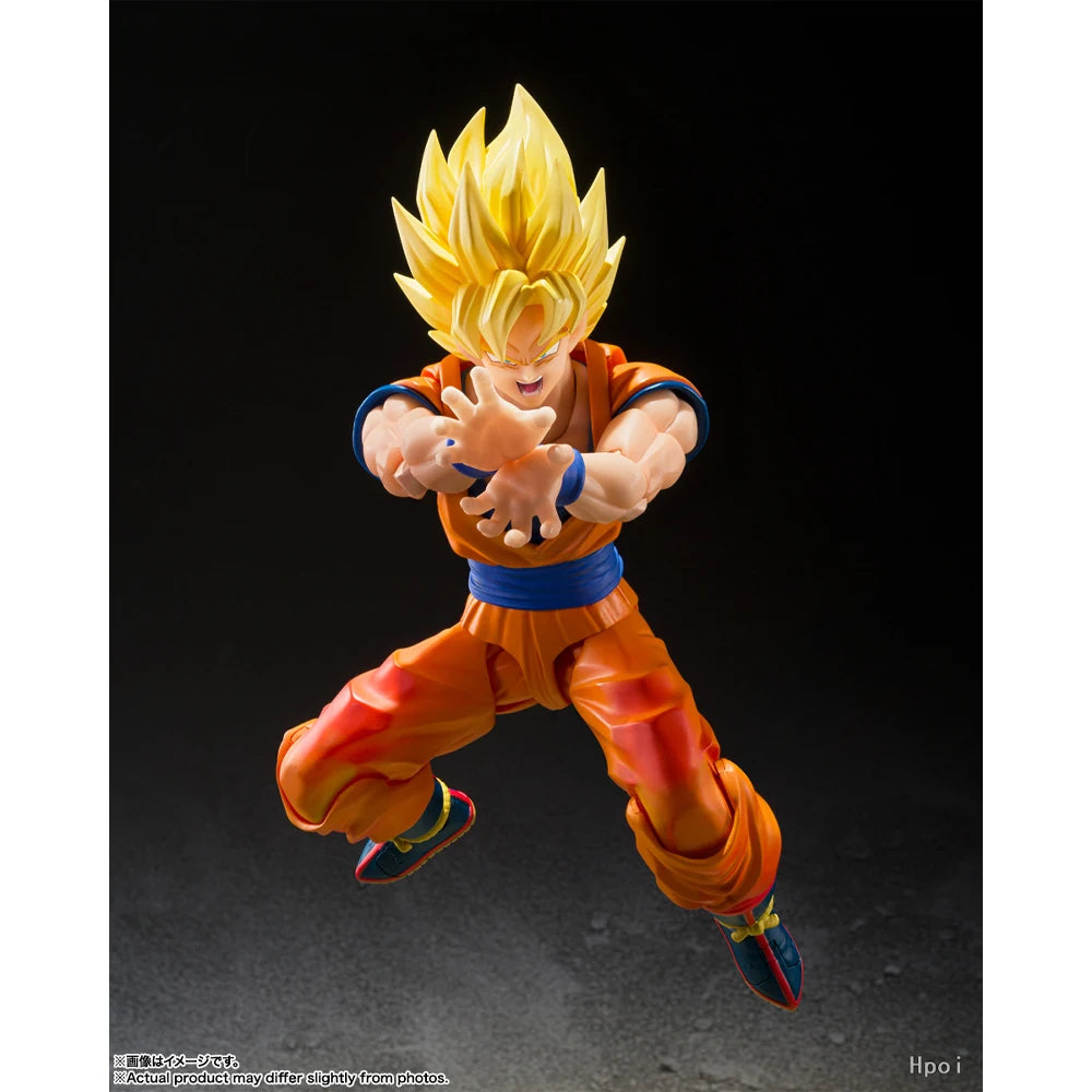 100% Authentic In Stock Bandai S.H.Figuarts Dragon Ball Z Super Saiyan Goku (Battle Opening) Action Figure Collection Model Toy