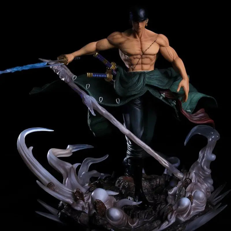 One Piece Gk Anime Battle Roronoa Zoro Stehende Haltung Statue Modell Spielzeugpuppe PVC-Sammlung Schreibtischdekoration Geschenk