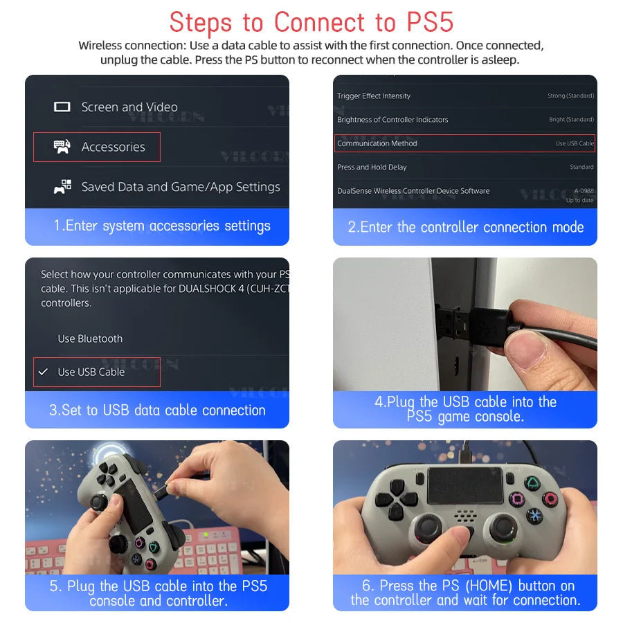 Wireless Gamepad for P5 Bluetooth-compatible Game Controller for P5/P5 Slim/P5 Pro Joystick with Macro Programming