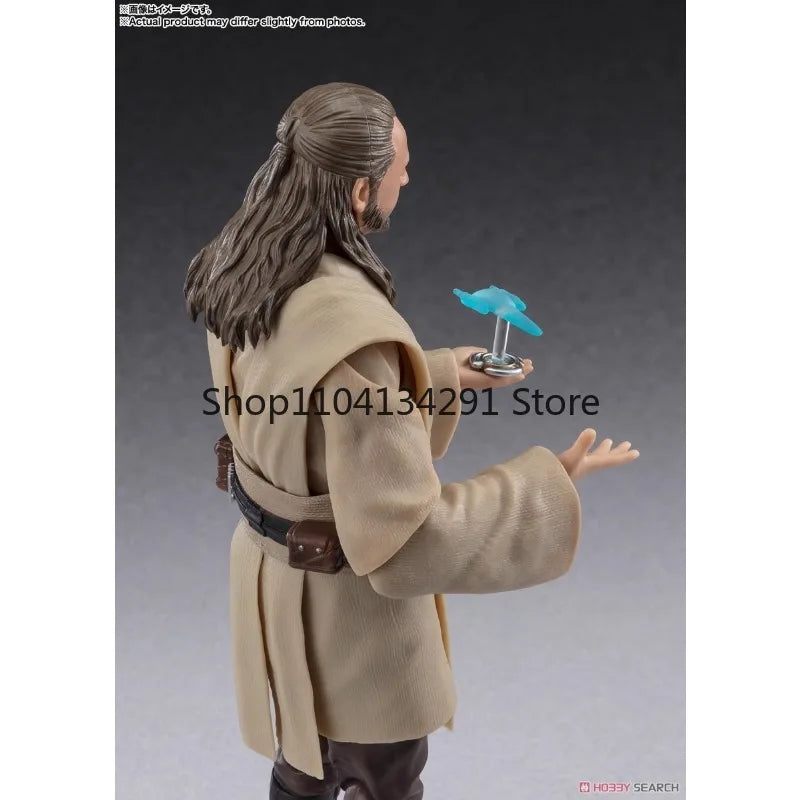 Bandai Original S.H.Figuarts Star Wars Anime Figure Qui-Gon Jinn Action Figure Toys for Boys Girls Kids Children Birthday Gifts