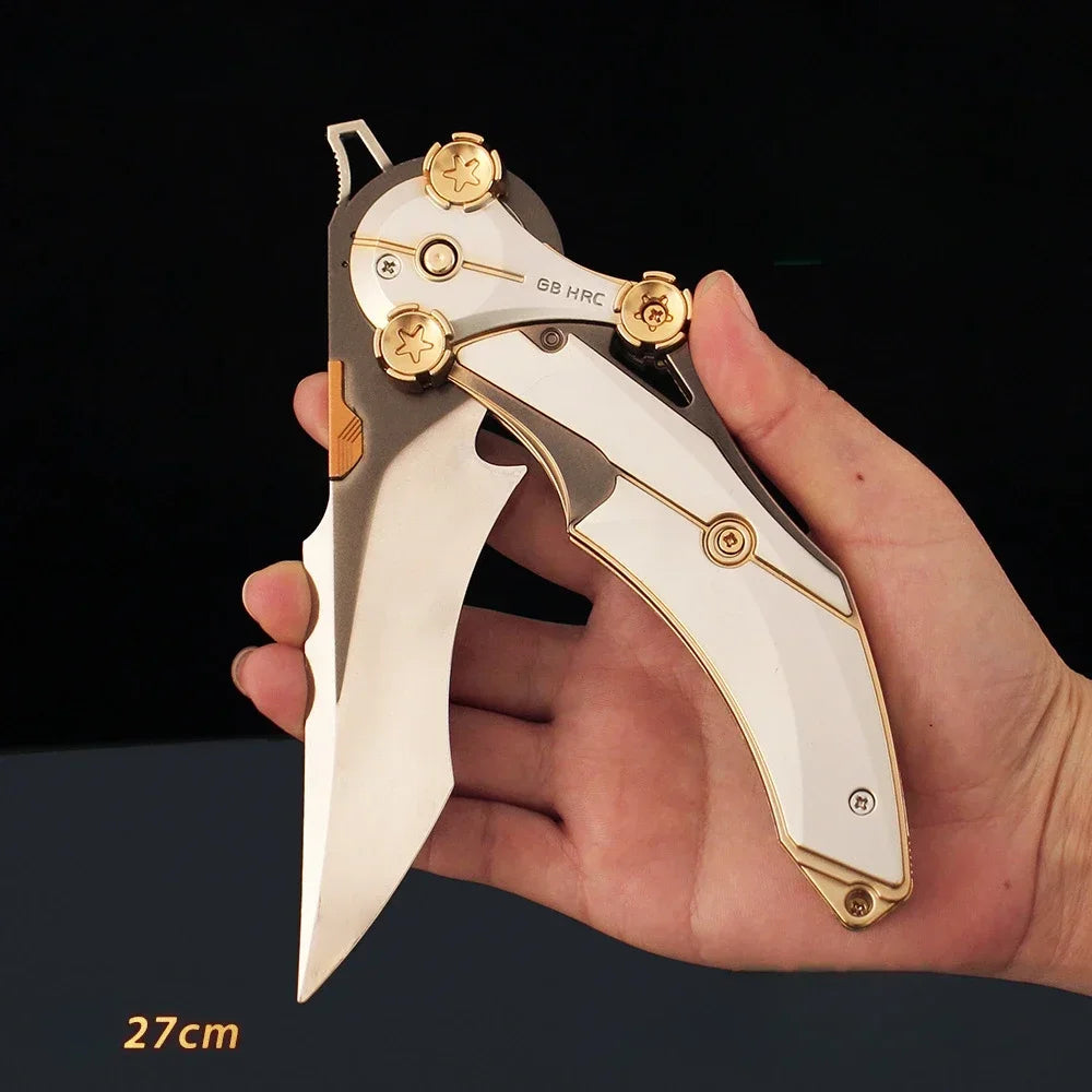 Delta Action 27 cm/10,63 Zoll Klappversion Mitfühlendes Klapp-Katana-Messer Spielperipheriegeräte Metall Cosplay Ornamente Jungenspielzeug