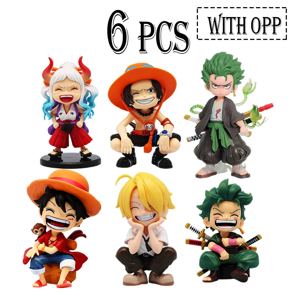 One Piece 13cm Anime Figure One Piece Monkey D Luffy Roronoa Zoro Kawaii Toys Q Figural Nendoroid Car Decoration PVC Model Gift