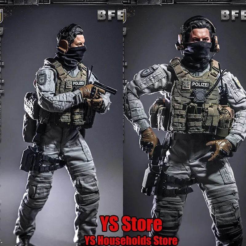 KT8008 1/6 BFE+ Counter Terrorism PolIze Force Cloth Man Action Figure Mini Static Rifle Model Ornament 12" Full Set Soldier