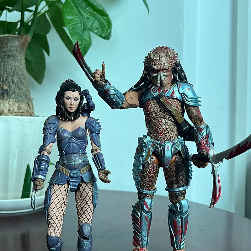 Alien VS Predator Masked Scar Elder Predator Machiko Noguchi Life Death Hornhead Action Figure Model Collection Birthday Gifts