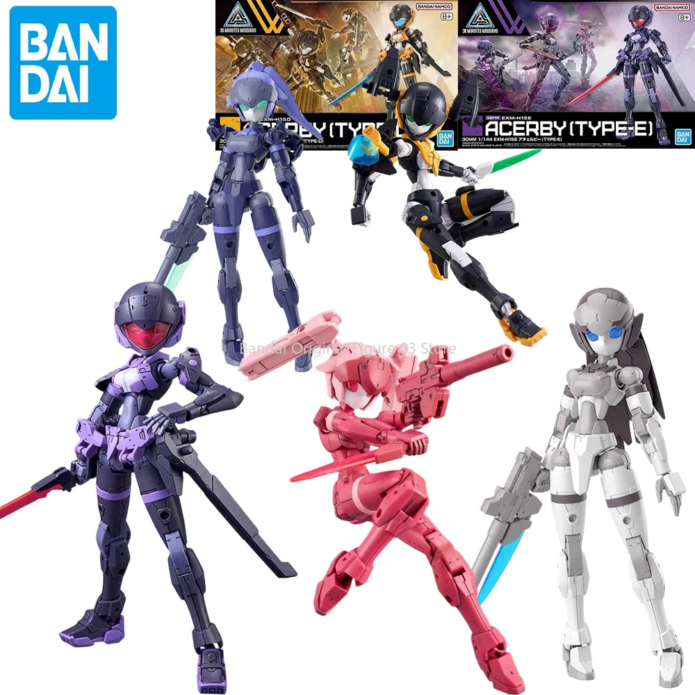 Bandai Genuine 30MM EXM-H15 Acerby [TYPE-A-B-C-D-E] Anime Action Figure Collectible Assembly Model Toys Ornaments Gift Children