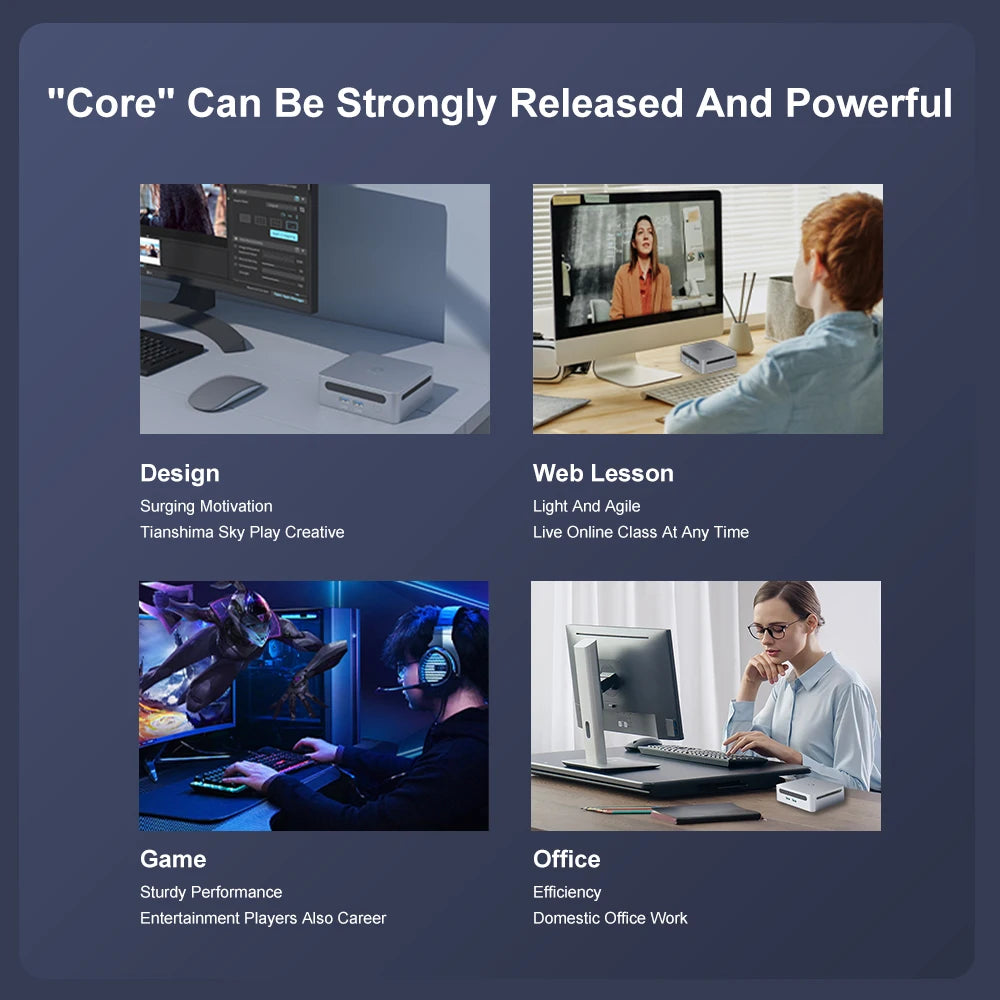 GenMachine Mini PC AMD Ryzen5 4700U Ryzen7 4800H 4700U 4800U  Windows 11 Ryzen DDR4 64GB WiFi6 gaming pc Diy Gaming Computer
