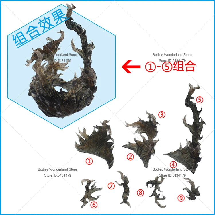 In Stock 1/12 Scale Burning Flame Effects Ground Fissure Model Modeling Scene For 6inch DIY Anime Action Figure Doll Body