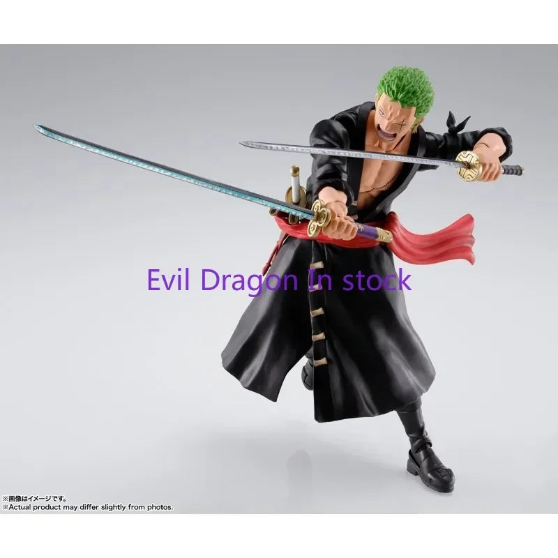 Bandai Original ONE PIECE Anime-Figur SHF Roronoa Zoro Actionfigur Spielzeug für Jungen Mädchen Kinder Geschenk Sammlermodell Ornamente