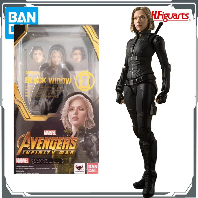 BANDAI Original S.H.Figuarts Avengers:Infinity War Hulk&Black Widow Armor Figures Toys for Boys Christmas Gift Collectible Model