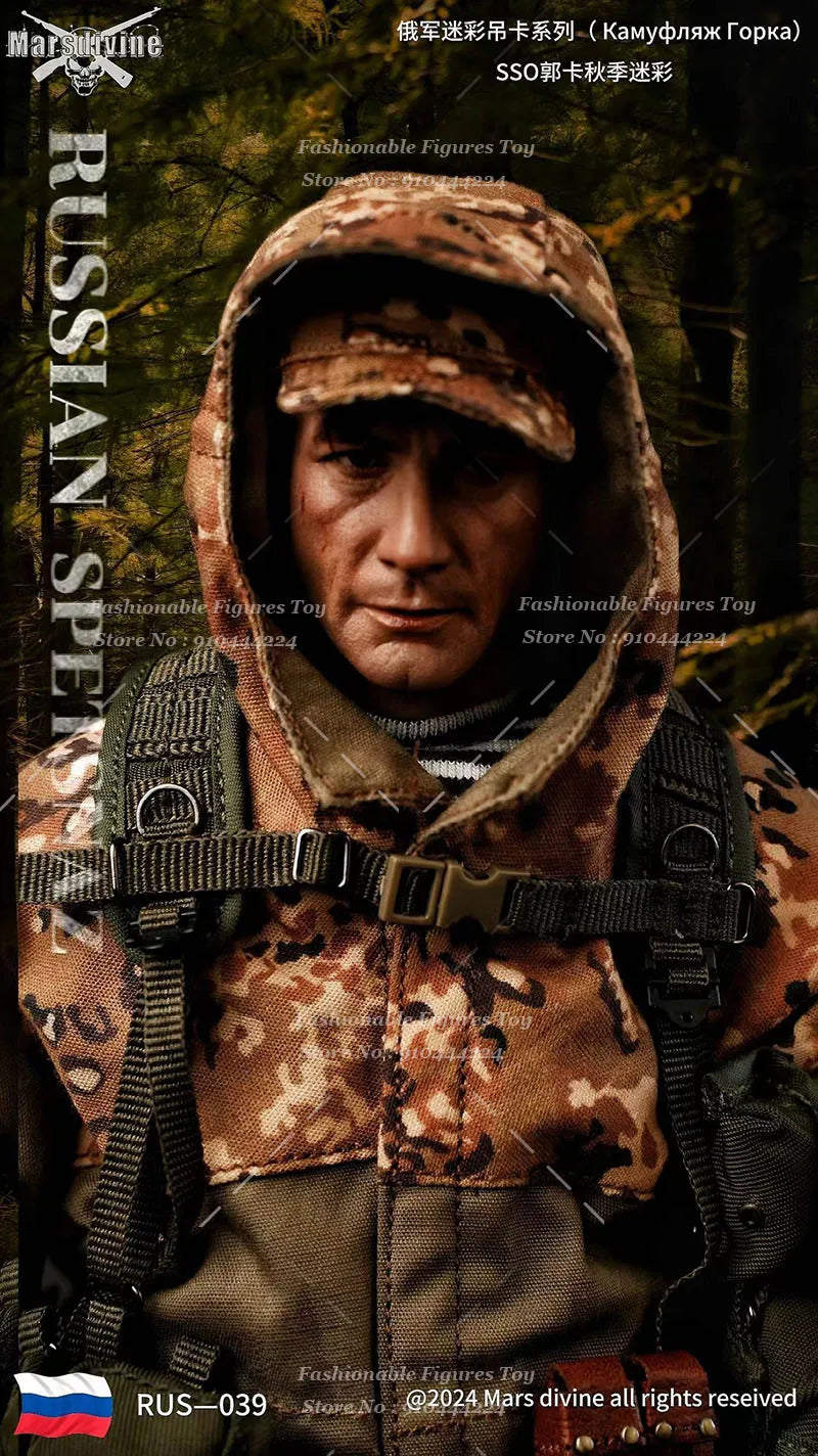 Mars Divine 1/6 Men Soldier Russian Army Combat Uniform Set ‌SSO Special Force Camouflage Clothes Fit 12Inch Action Figure Body