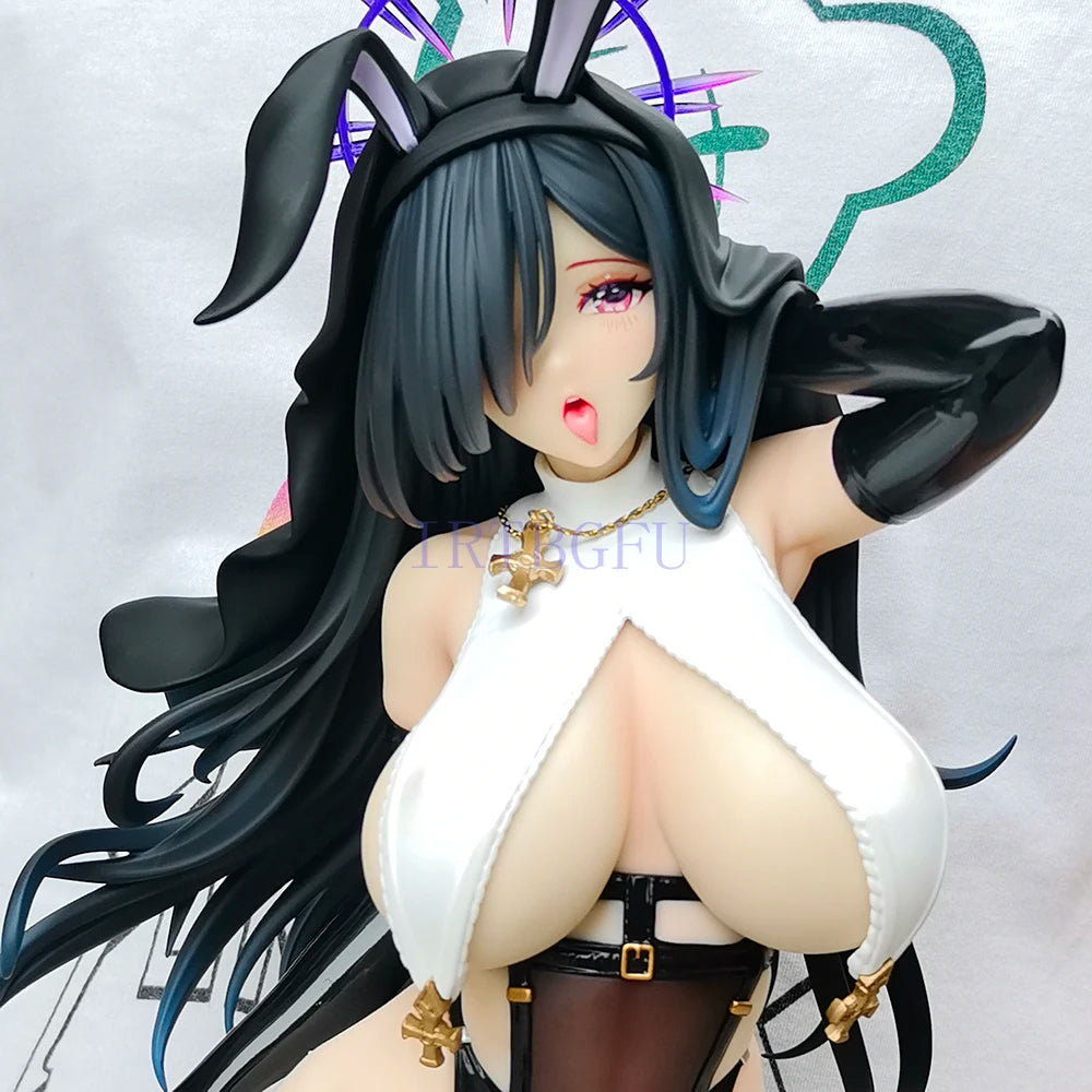 Original 45cm Black Nun BearPanda 1/4 Bunny Girl Ver Chinese Anime PVC Action Figure Toy Game Collectible Model Doll