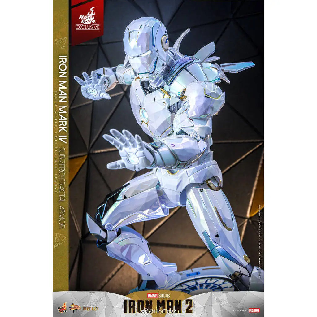 Hot Toys Exclusive Iron Man Mark IV Sub Zero Fractal Armor 1/6 Scale Collectible Figure Marvel Studios Iron Man 2