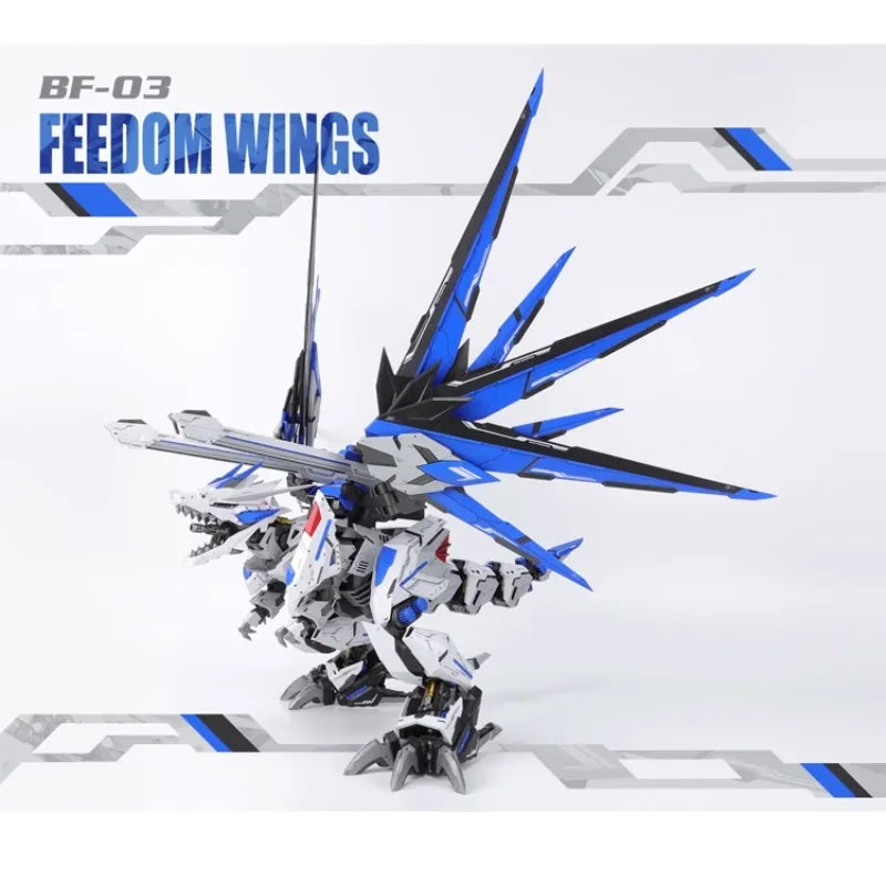 ZZA 1/72 Mechanical Beast Mecha ModelWing of Freedom Battle Dragon Posable DollGuochuang Assembly Mecha Toy Gift,Premium Present