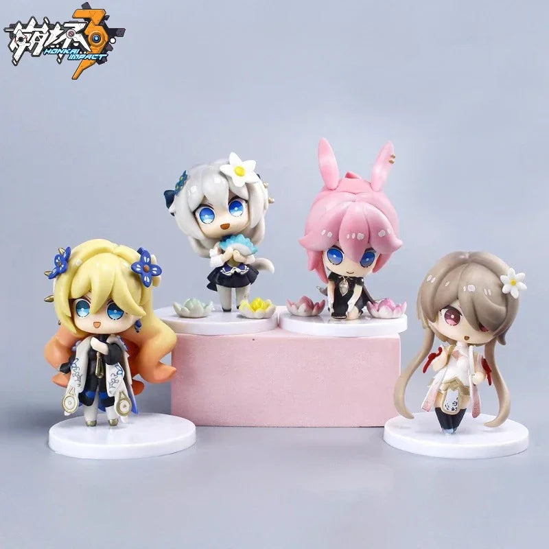 Honkai Impact 3 Q Version Dolls Anime Figure Rita Rossweisse Yae Sakura Raiden Mei Kiana Kaslana Model Kids Toys Car Decoration