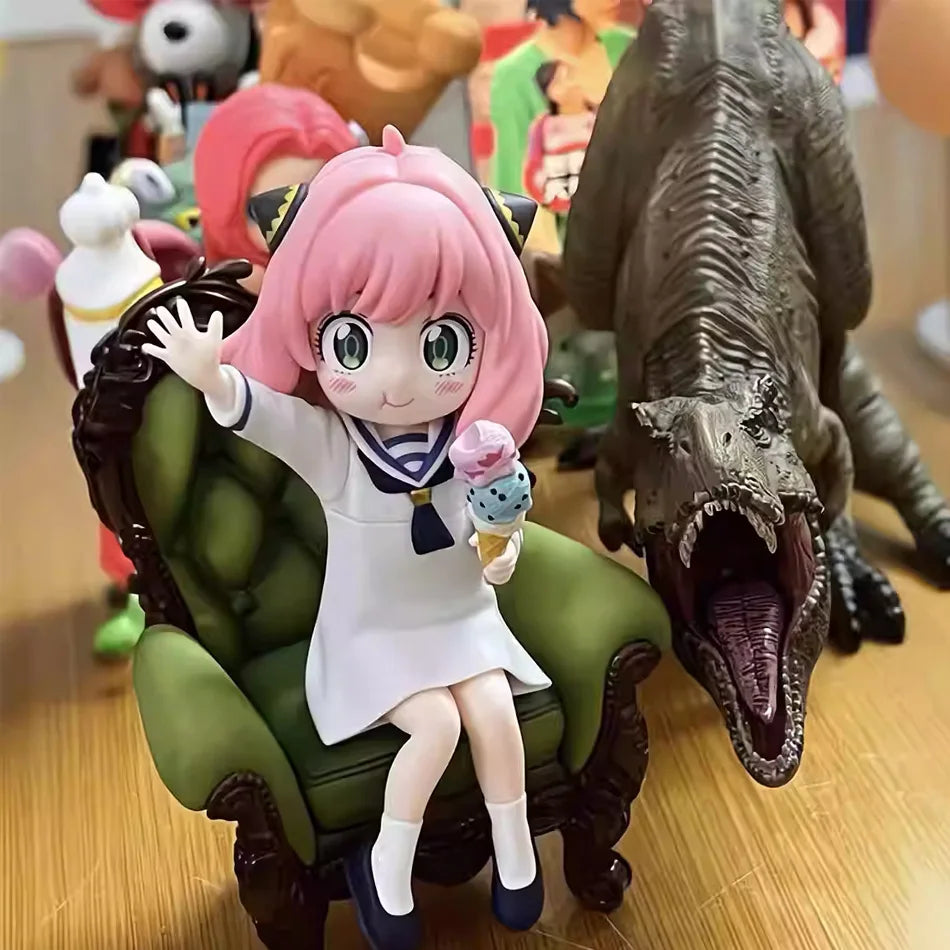 13cm Spy Family Anime Peripheral Statue Anya Cosplay Figure 2d Double-Ended Interchangea Model Desktop Decoration Gifts
