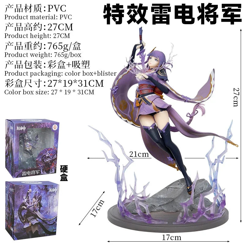 In Stock Original Genuine Genshin Impact Raiden Shogun Ver Genshin 27cm 1/7 Pvc Action Anime Figure Model Toys Holiday Gift