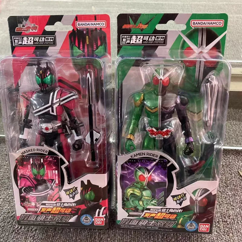 Bandai Bandai Kamen Rider 17.5cm Vocal Joint Super Mobile Doll Emperor Riding Double Riding Model Toy Scene Ornament Gift Toys