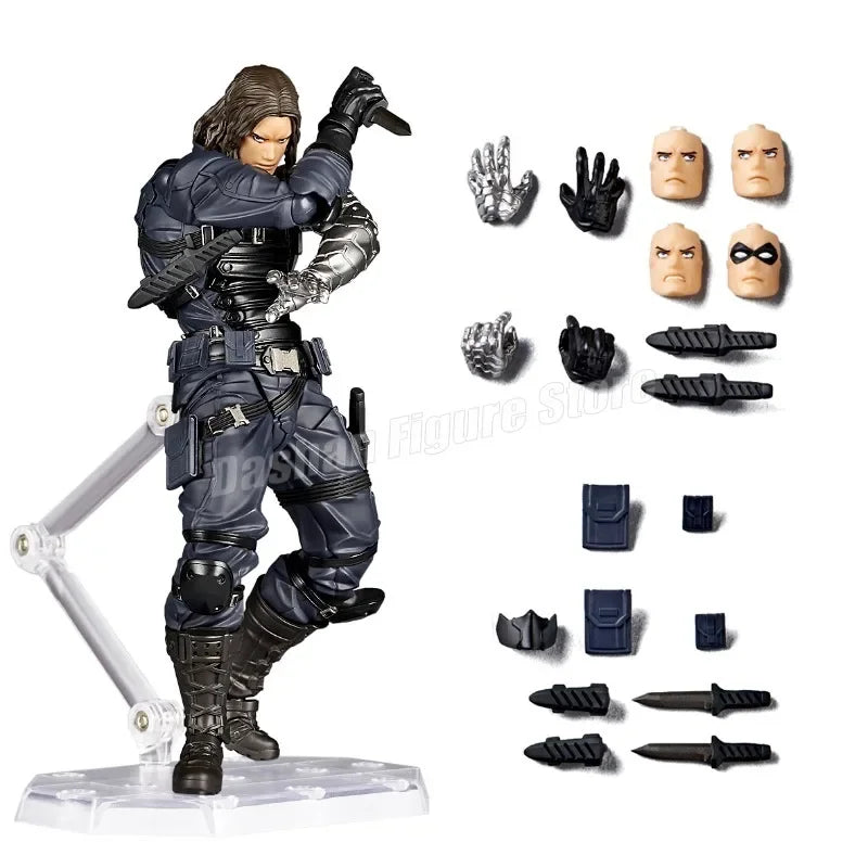 Revoltech Winter Soldier Action Figure Amazing Yamaguchi Captain America White Wolf Figures PVC Movable Collectible Model Toys