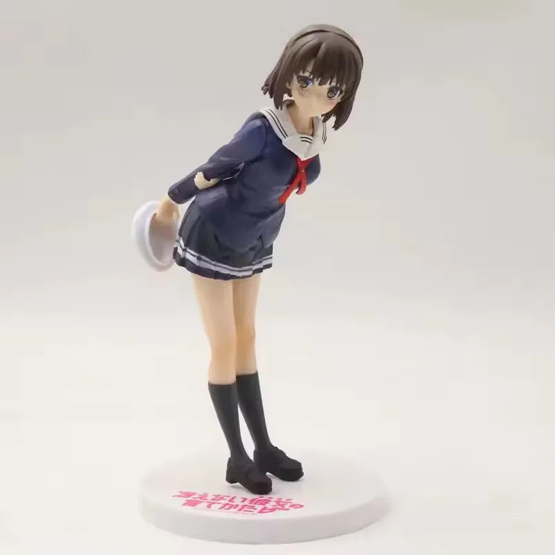 20CM Anime Saenai Heroine no Sodatekata Kato Megumi Action Figure School Uniform Dress Up Model Doll Collection Decor Toys Gifts