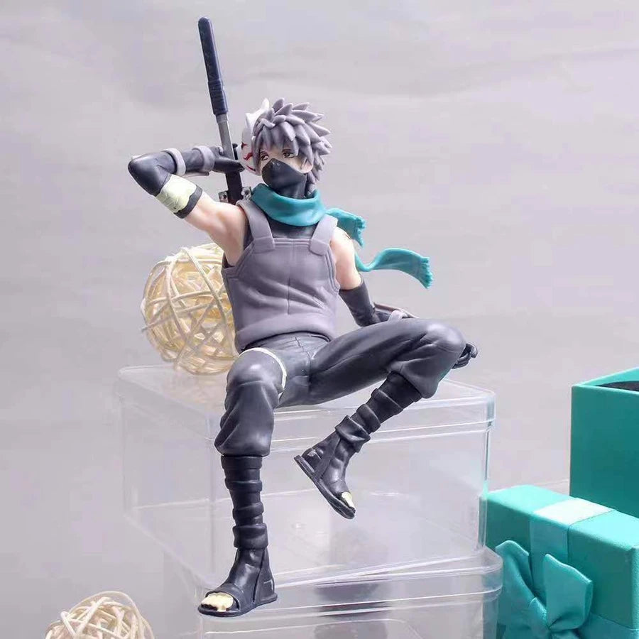 19cm Hot Cartoon Naruto Anime Figure Hatake Kakashi Action Figure Dark Ninja Kakashi Figurine PVC Collection Model Doll Toys