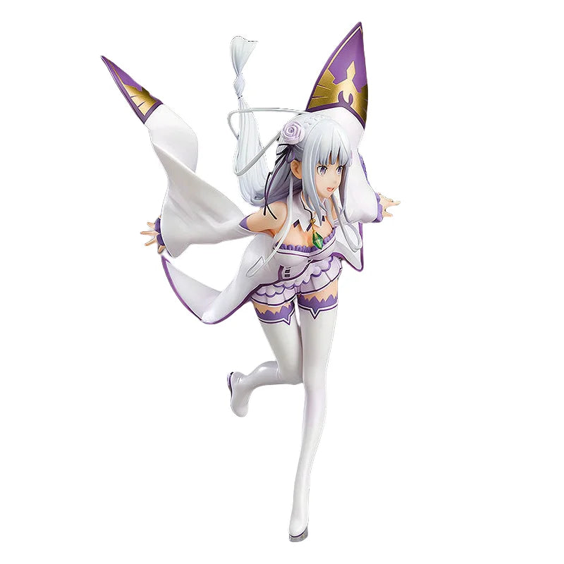 Emilia Actionfigur Anime Re: Leben in einer anderen Welt von Zero. Solide Damenfiguren, fliegende Haltung, Sammlung, Ornament, 22 cm