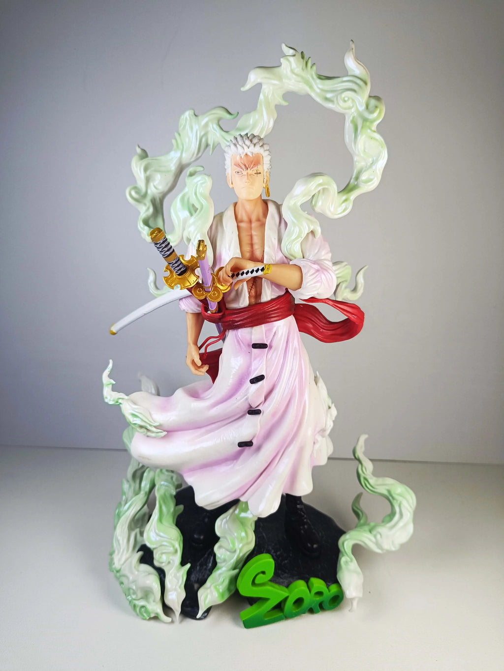 One Piece Gk Nika Form Solon Rhonoya Zoro Swordsman Model Ornament Box Set Handmade Desktop Collection Ornaments Gift