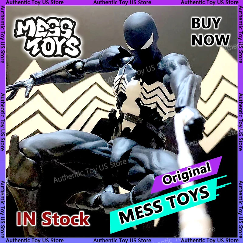 In Stock Mess Toys Spider Man Symbiote Spiderman Messtoys Black Suit Neighbor Scarlet Spider Anime Action Figure Gifts Toys