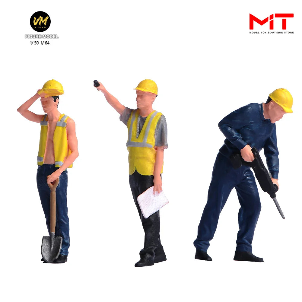 Miniature Figure 1/64 1/50 Site Scene accessories Workers 3D Mini Doll Model Fit Construction Vehicles Toy Decor Display