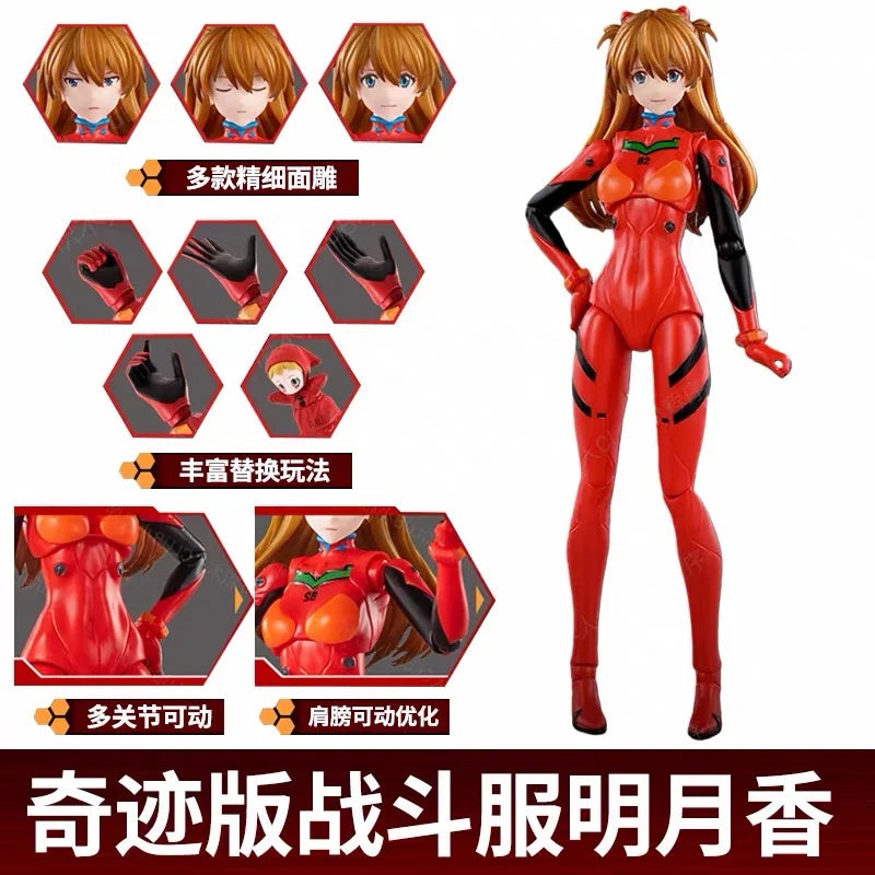 Original Blokees Eva Fantastics Series Asuka Shikinami Langley Action Figure Anime Movable Kit Model Toy Collection Toys Gift