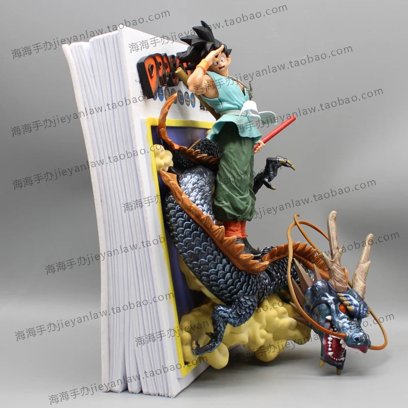 Amime Dragon Ball Z Gk 3d Comic Books Son Goku Riding Shenron Figurine Pvc Action Figure Model Statue Collection Children's Toy