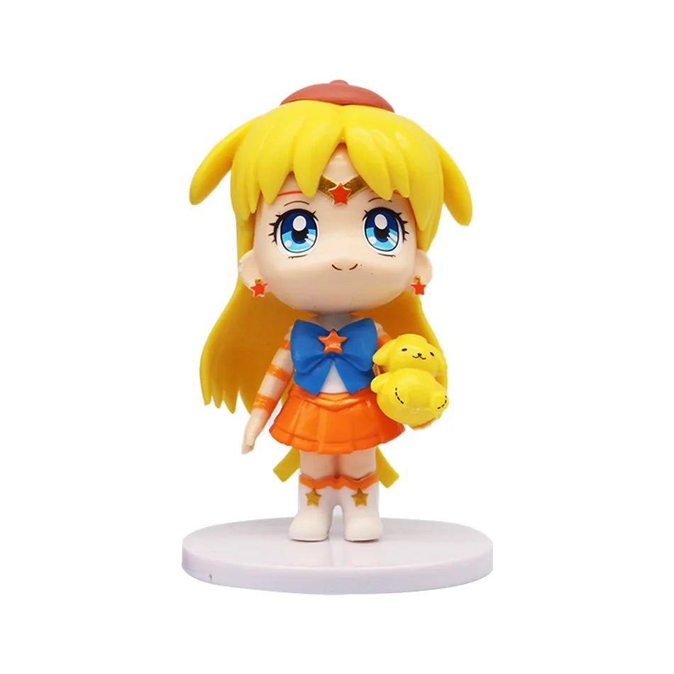 7cm Sailor Moon Anime Figure Tsukino Usagi/Chibiusa/Kino Makoto Action Figure Sailor Mars Jupiter Mercury Venus Figurine Kid Toy