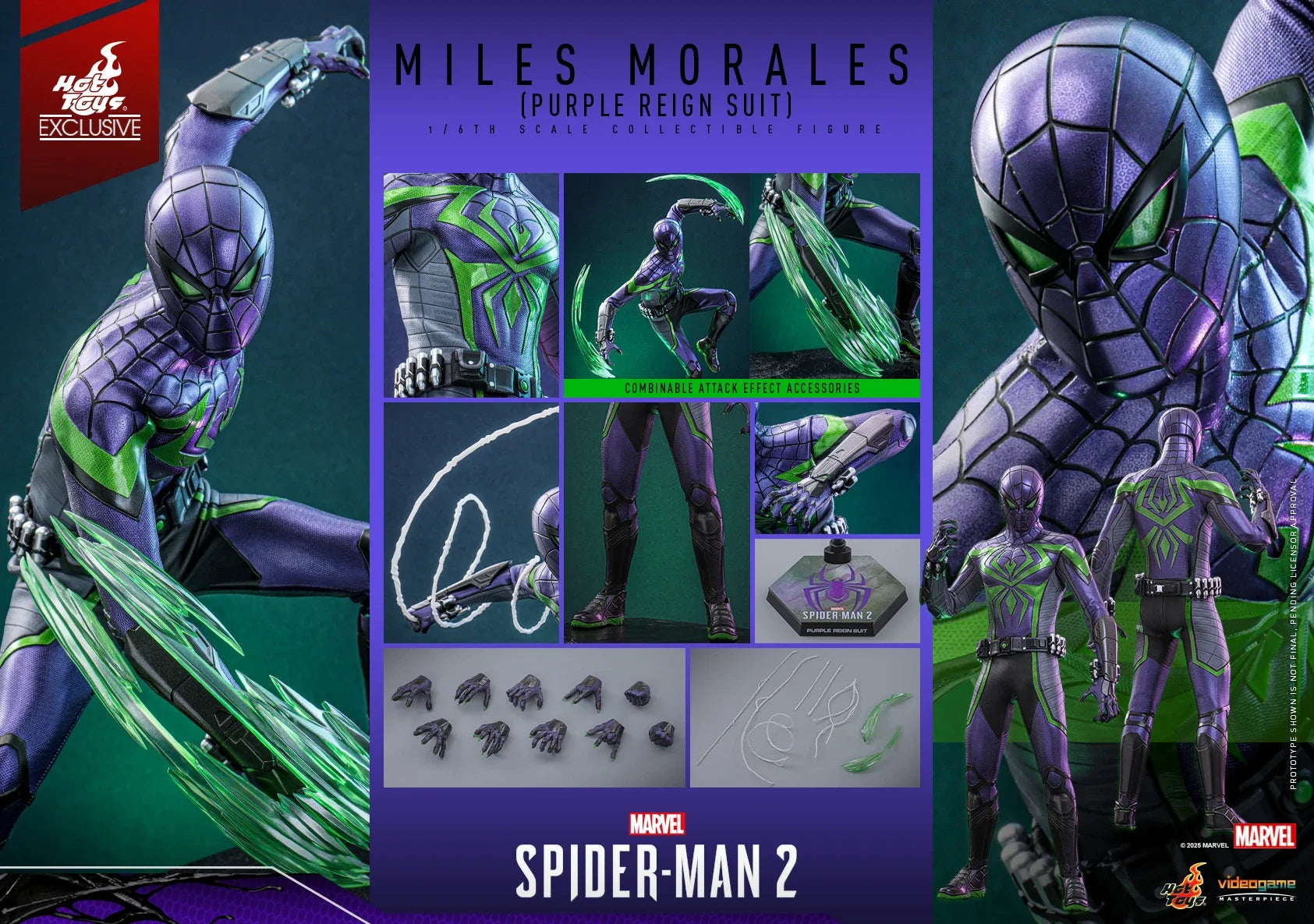 【MT】Hot Toys VGM68 Marvel "Spider-Man 2" Myers Morales (Purple Shadow Dynasty War Clothes) 1:6 Ratio Collection Figure Model