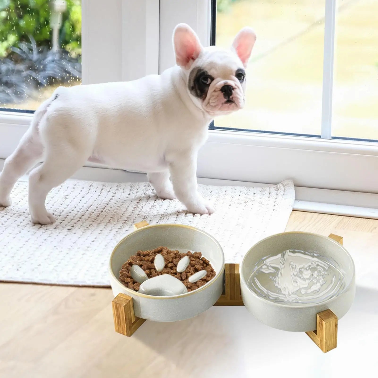 Hundenapf mit langsamer Fütterung, Keramik, rutschfest, niedliche Pfoten-Futternäpfe, langsame Fütterung, Hundenäpfe, Haustierbedarf für Katzen, Fütterung, Wasserversorgung, Haus und Hof