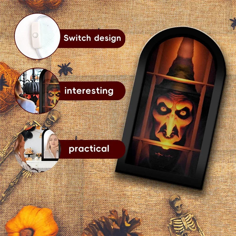 A69ehalloween Decor Gruselige Gruselige Geister Gruselige Augen Geisterspiegel Hologramm Halloween Geister Hexenspiegel